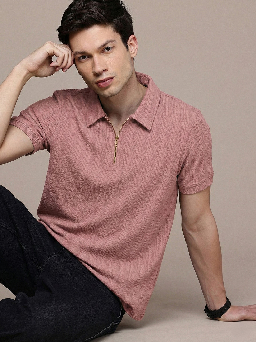COMBRAIDED Men Polo Collar 3D Chassis T-shirt