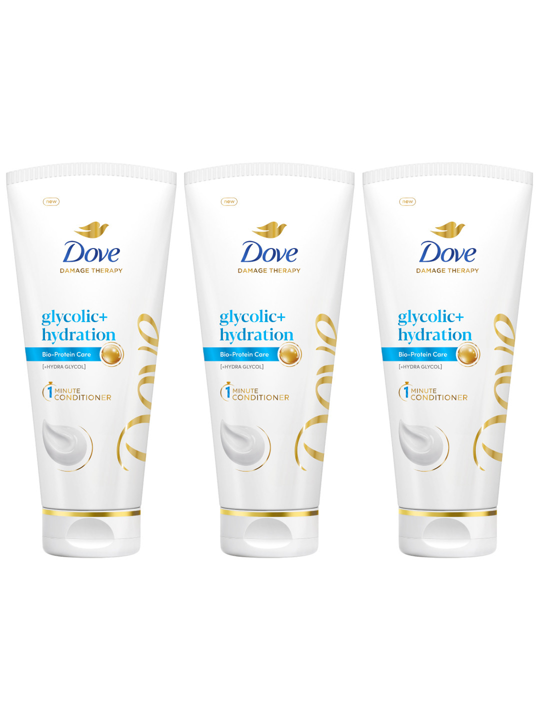 Dove Set Of 3 Glycolic+ Hydration Hair Conditioner - 175ml