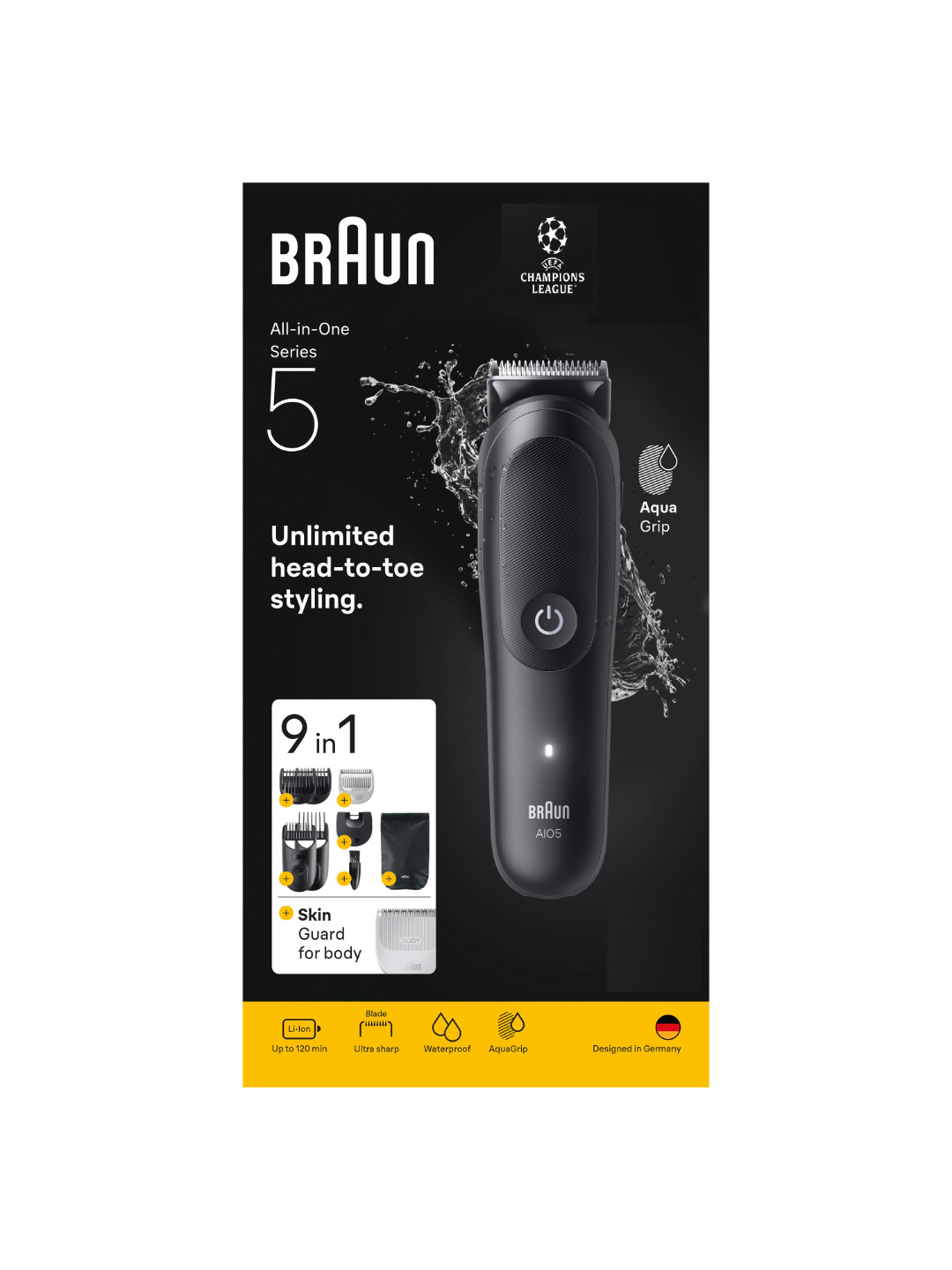 Braun Men Series 5 AIO5545 9-in-1 Beard & Body Grooming Kit - Grey