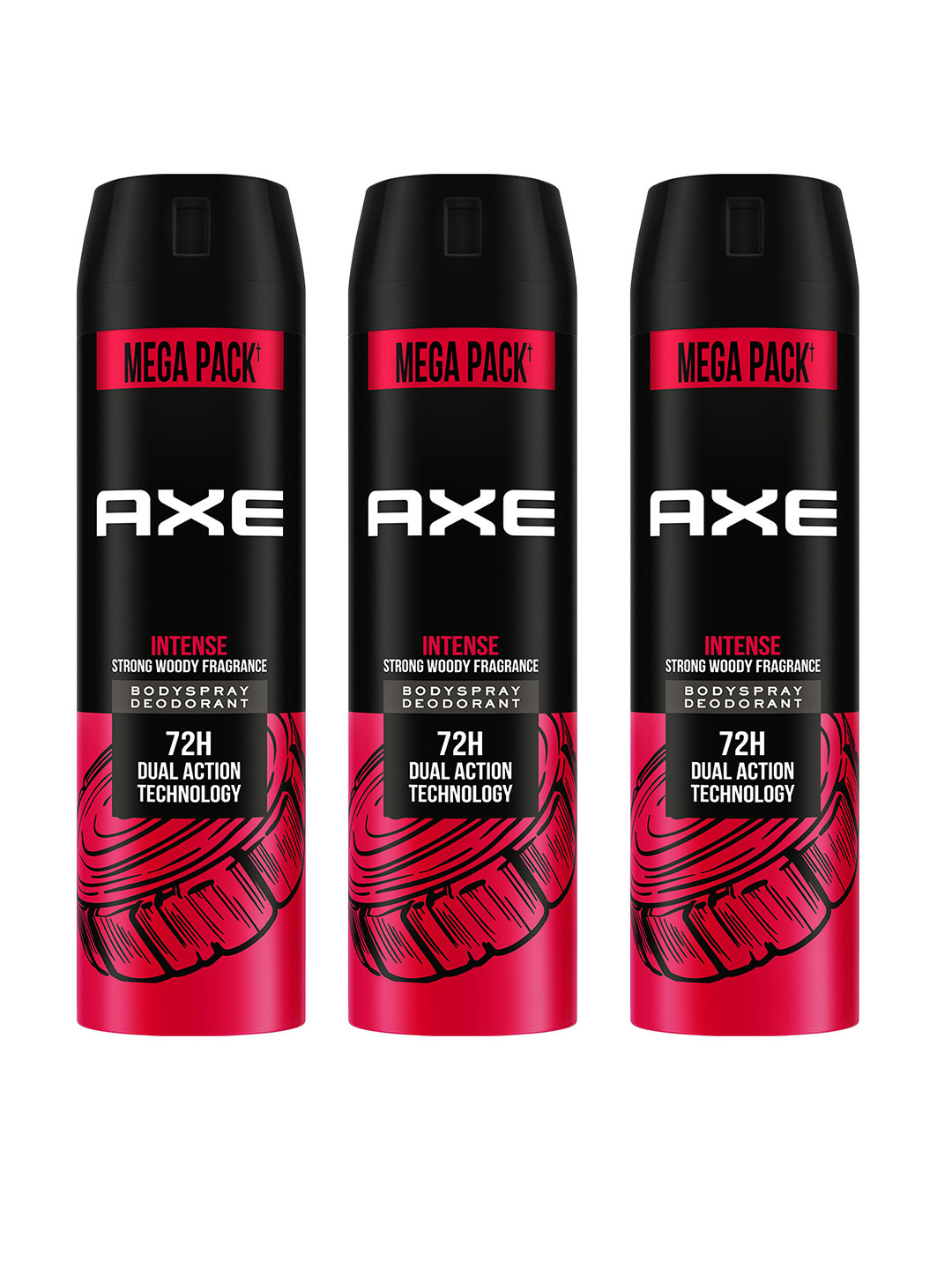 AXE Men Set of 3 Intense Long Lasting Deodorant Bodyspray- 215 ml each