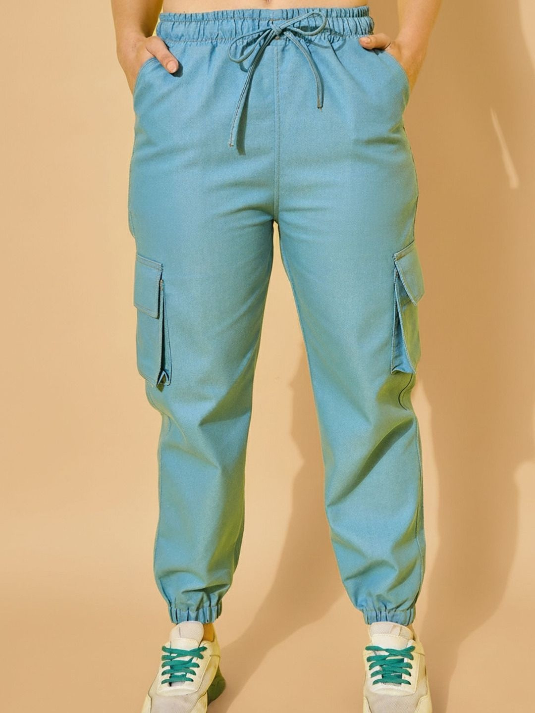 The Roadster Lifestyle Co Denim Relaxed Fit Cargo Trousers