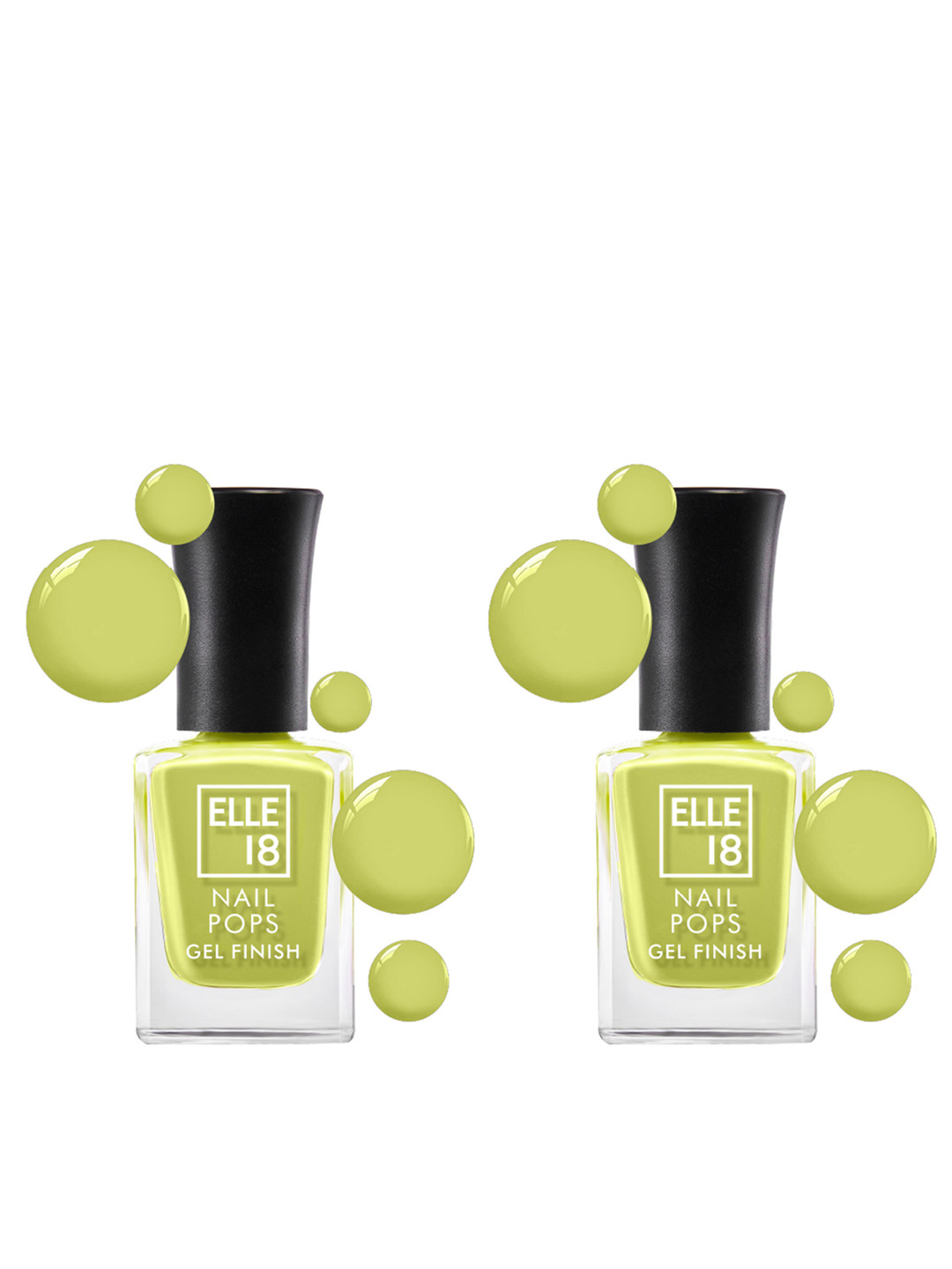 ELLE 18 Set of 2 Gel Finish Long Lasting Chip Resistant Nail Pops 10ml Each - G22