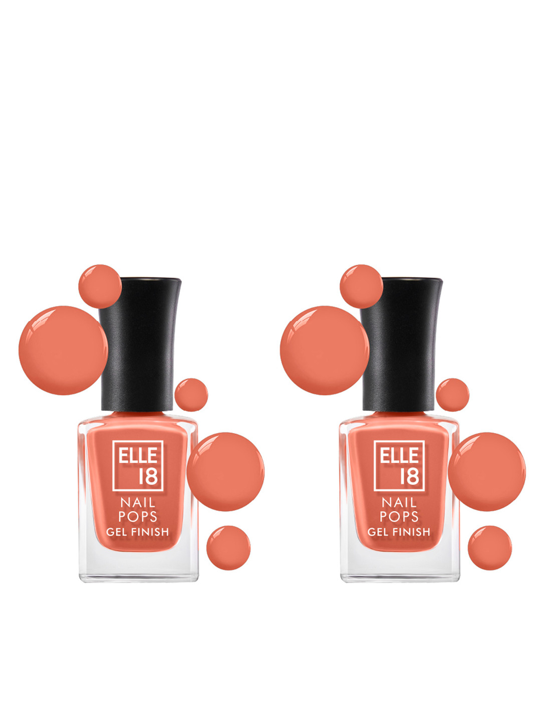 ELLE 18 Set of 2 Gel Finish Long Lasting Chip Resistant Nail Pops 10ml Each - G21