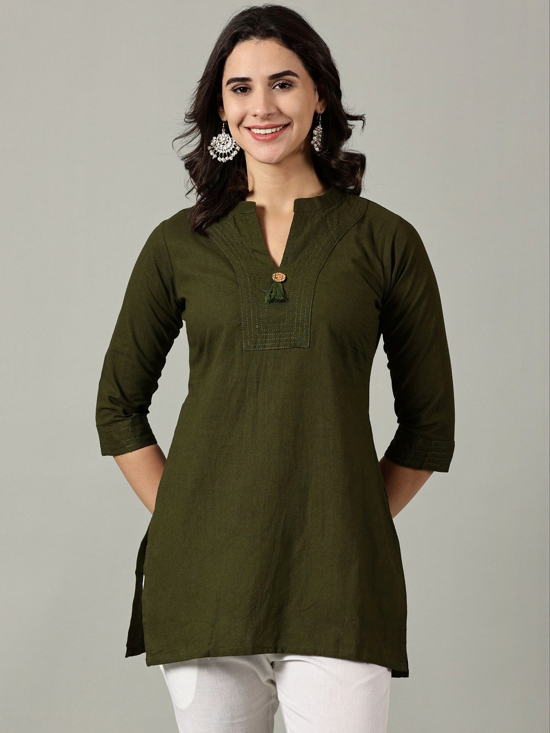 Sadda Fashion Cotton Embroidered Thread Work Short Kurti