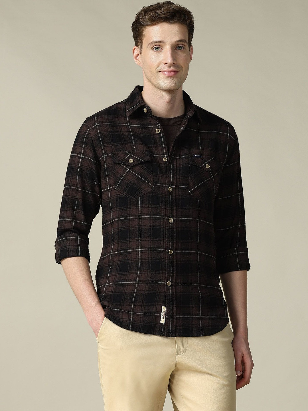 U.S. Polo Assn. Denim Co. Men Checked Casual Shirt