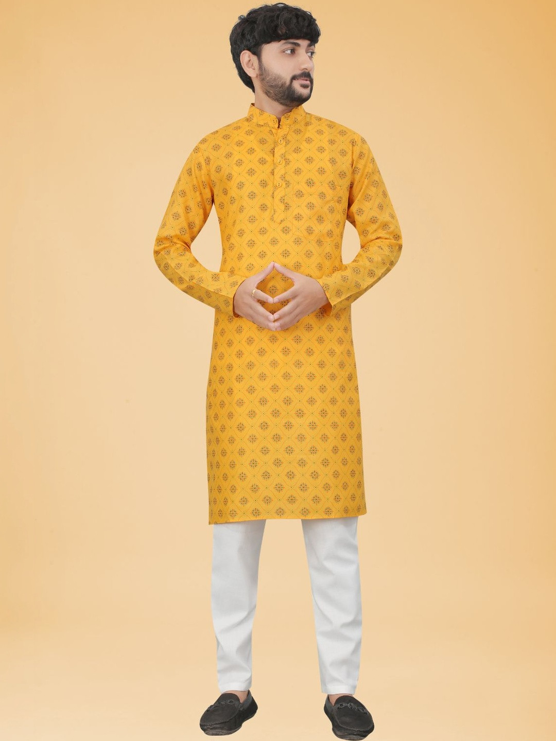 DARKCHILL Men Ethnic Motifs Printed Regular Kurta with Pyjamas