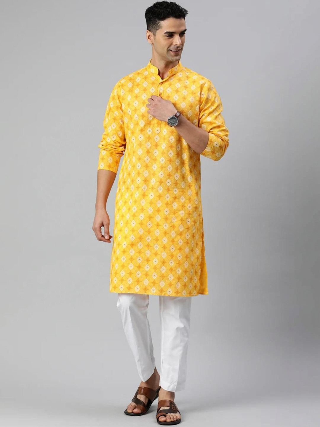 DARKCHILL Men Printed Regular Kurta with Pyjamas