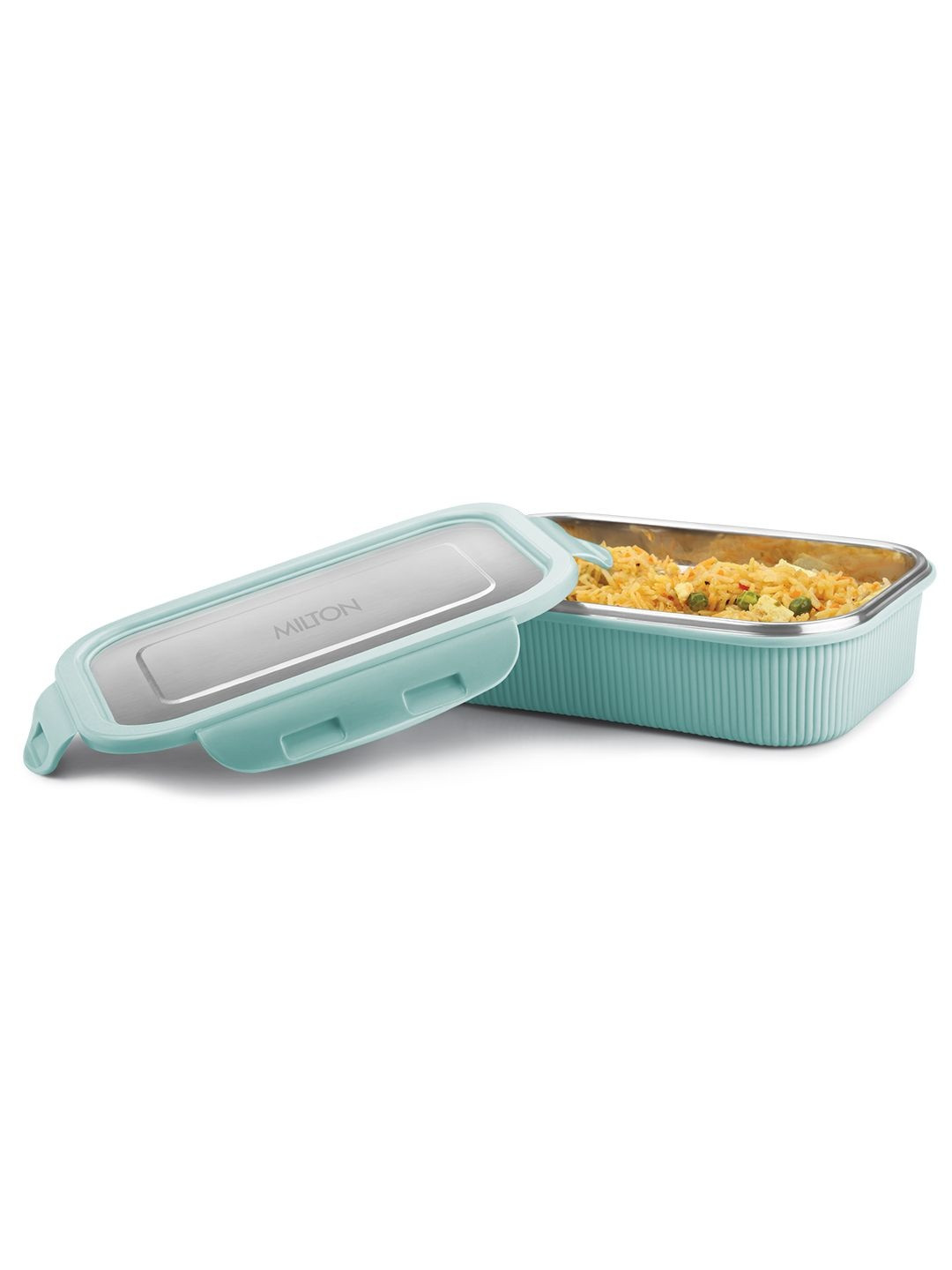 Milton Cool Touch Rectangular 800 Pastel Turquoise Steel Container 780 ml