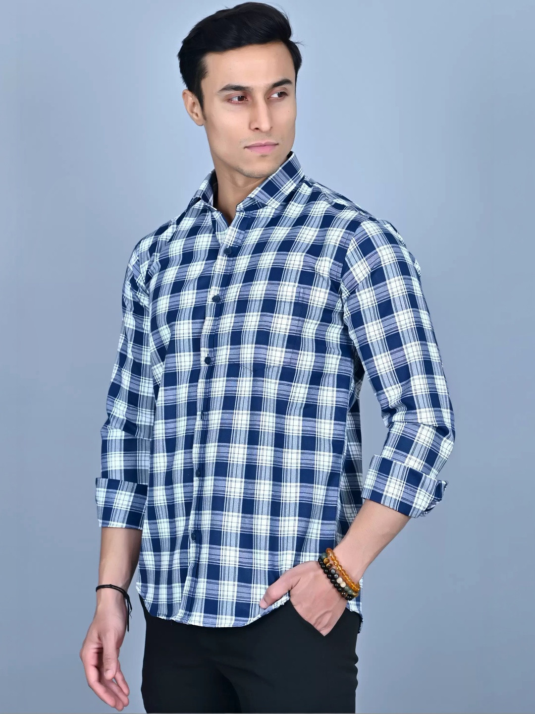 EMTY FASHION Men Checked Casual Shirt