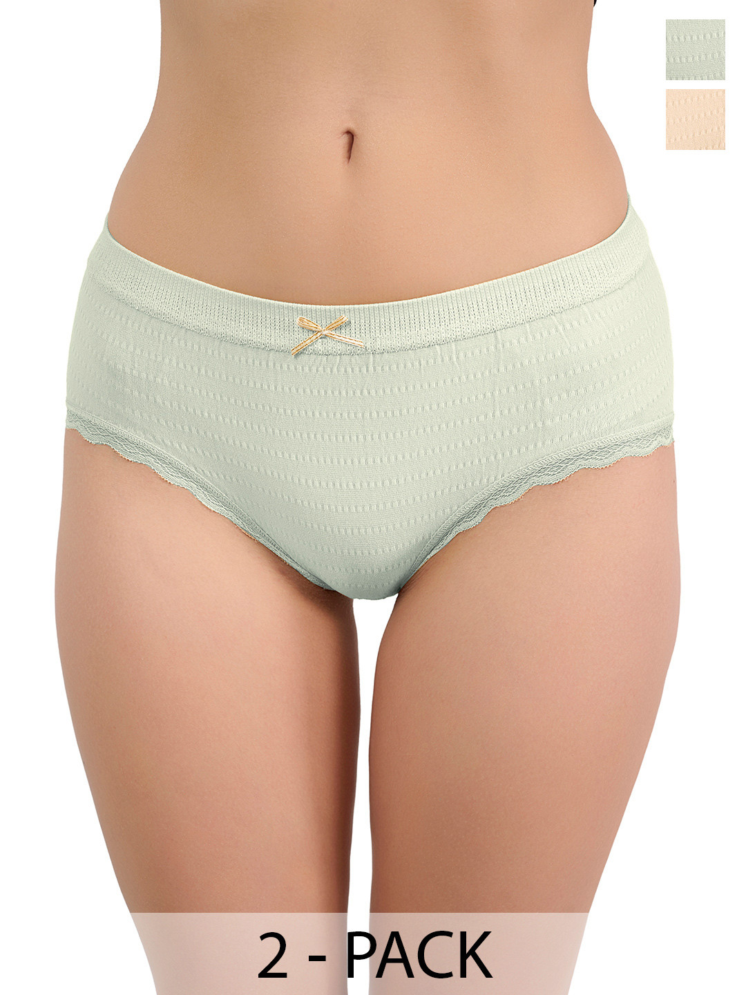 Moda Rapido Pack Of 2 Mid Rise Seamless Basic Briefs