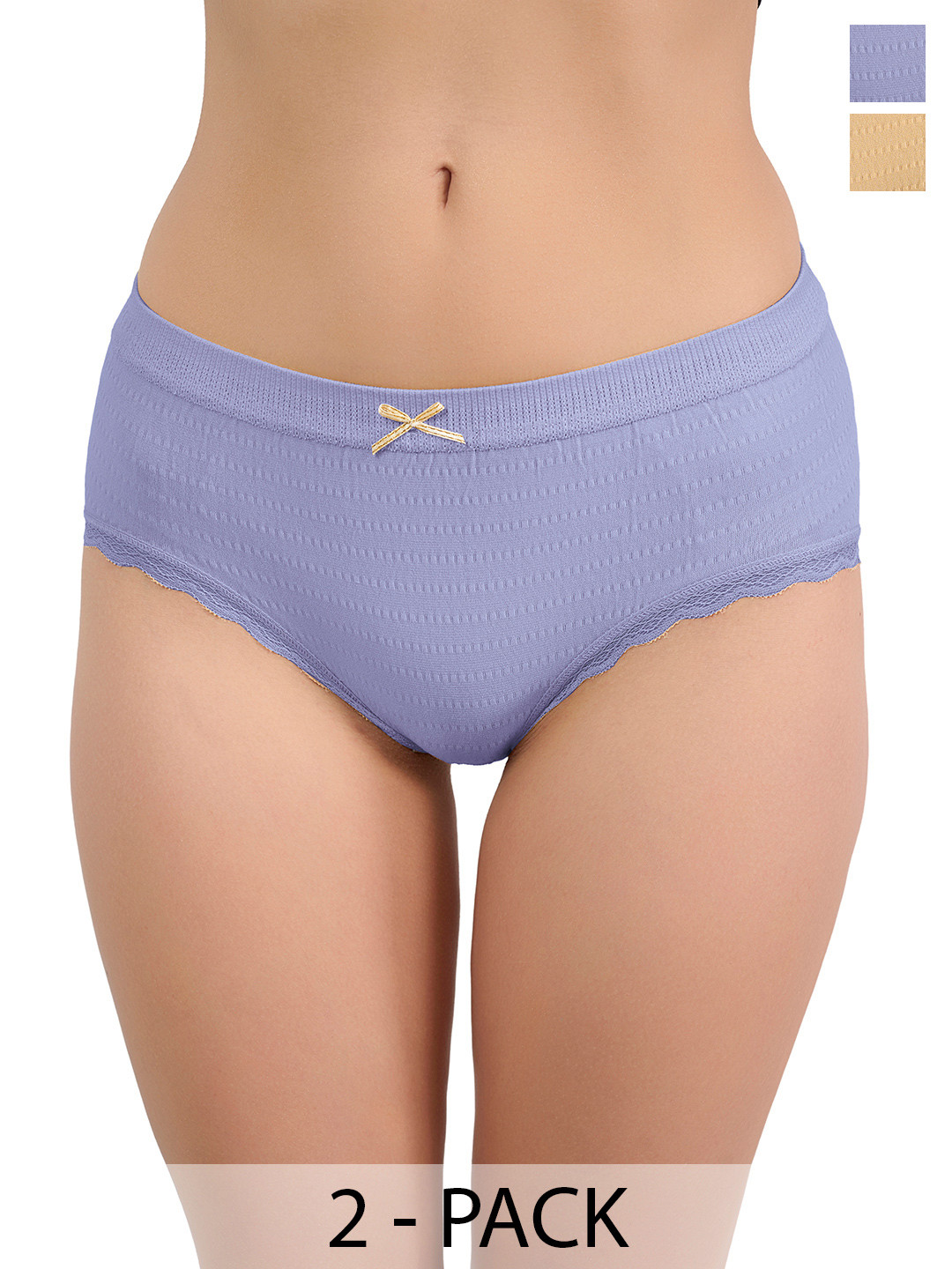 Pack Of 2 Mid Rise Seamless Basic Briefs