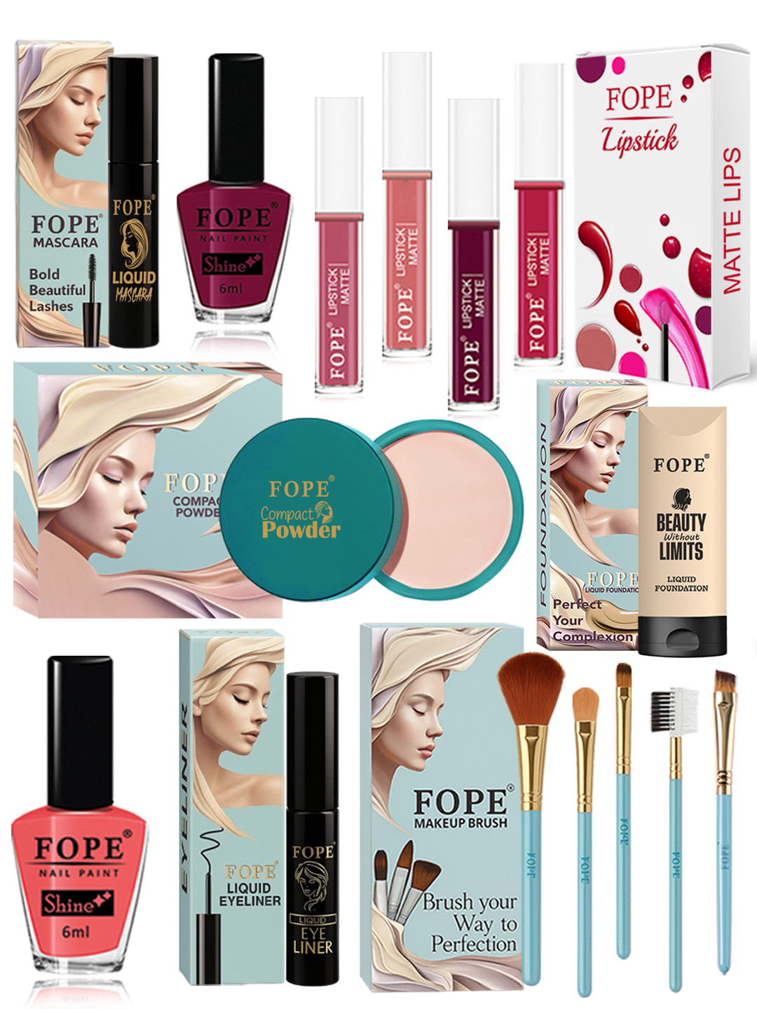 FOPE Set Of 15 Long Lasting Makeup Combo