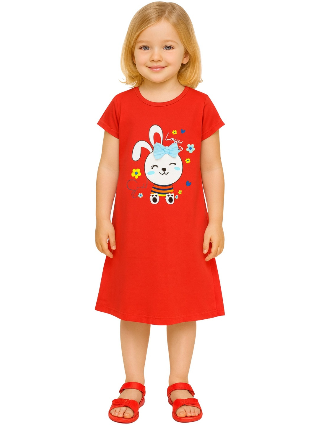 Inhika Girls Printed Nightdress