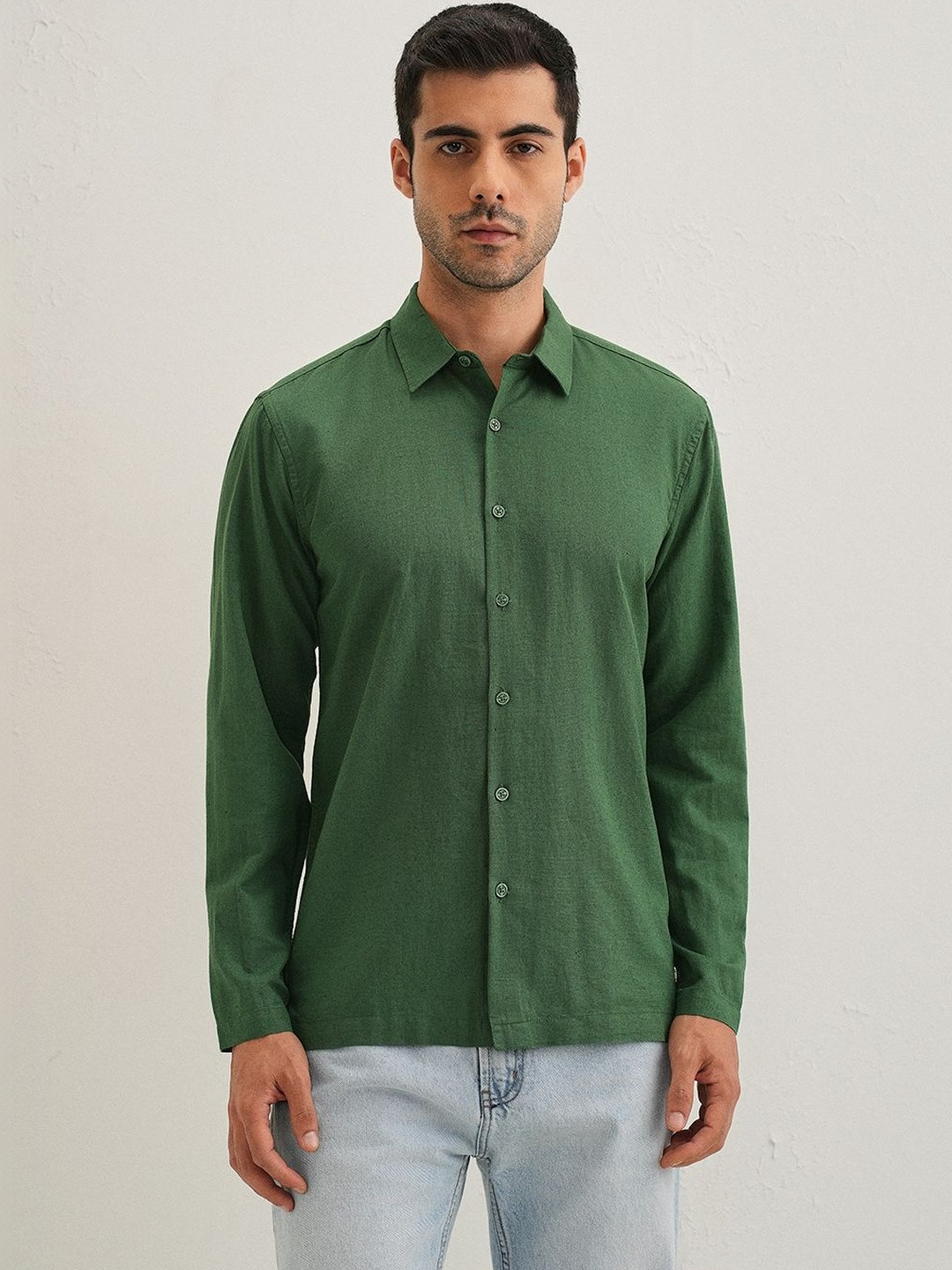 Banana Club Hidden Placket Cotton Long Sleeves Shirt