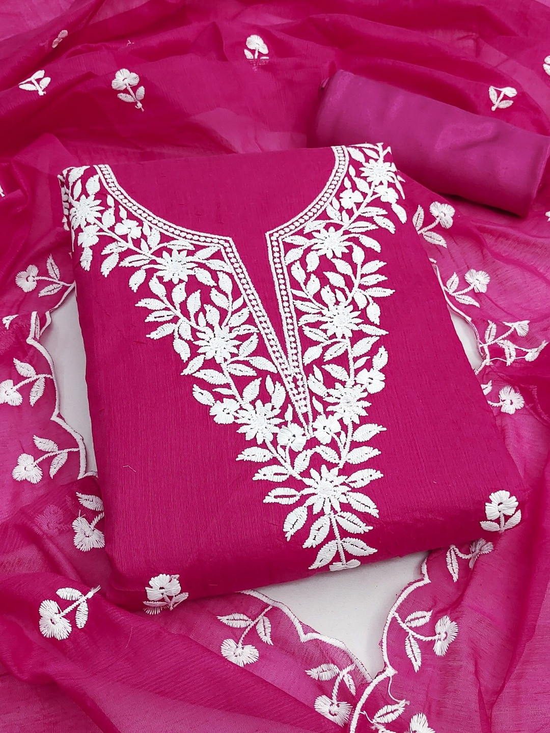KALINI Embroidered Pure Cotton Unstitched Dress Material
