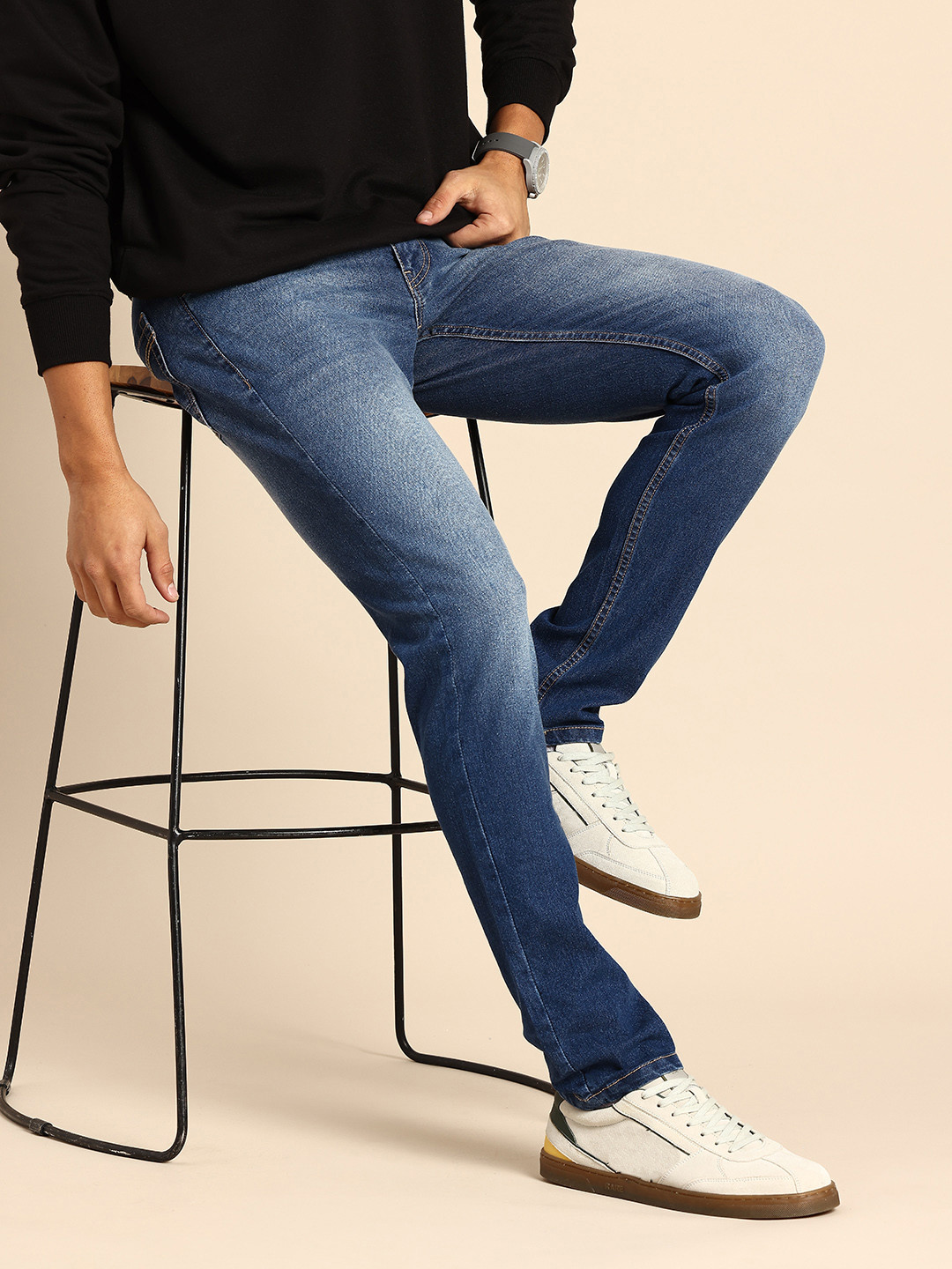 Being Human Men Slim Fit Mid-Rise Heavy Fade Stretchable Jeans