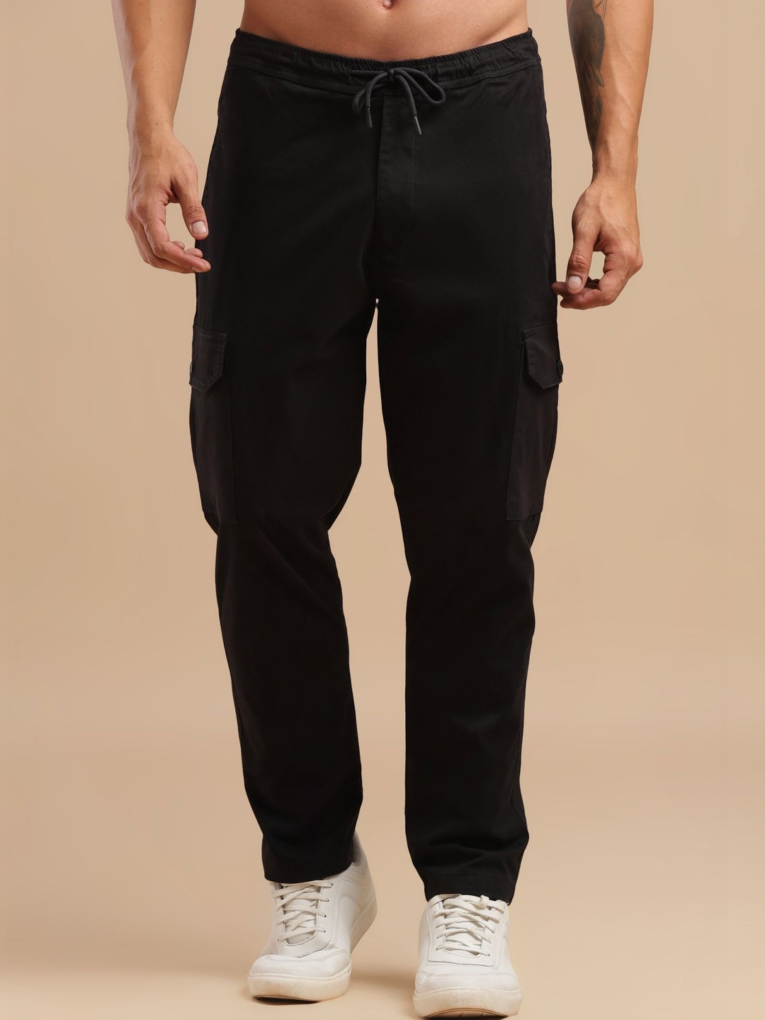 BLUE SQUAD Men Relaxed Easy Wash Cargos Trousers