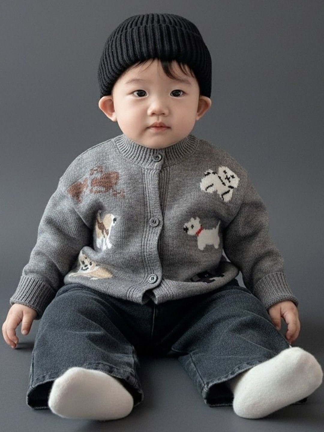 YK Unisex Kids Animal Printed Cardigan