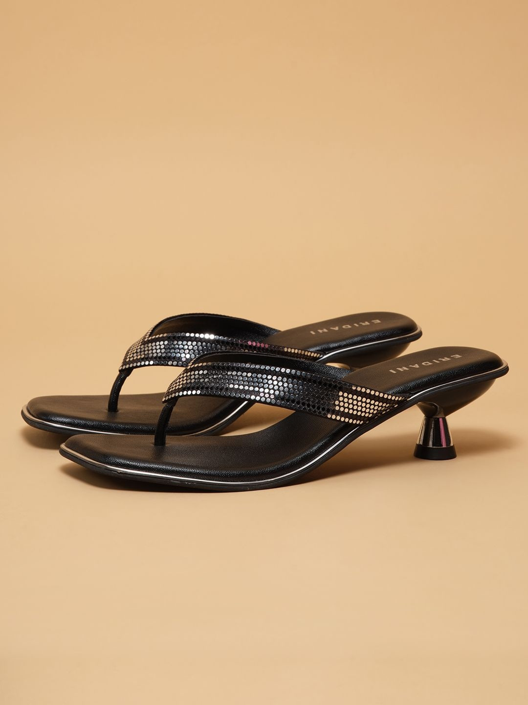 ERIDANI Embellished Kitten Sandals