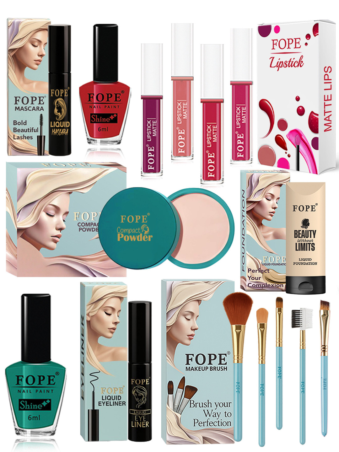 FOPE Set Of 15 Long Lasting Makeup Combo