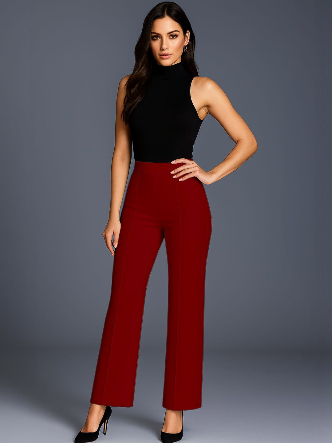 JAMES&GEORGE Women Relaxed Easy Wash Trousers
