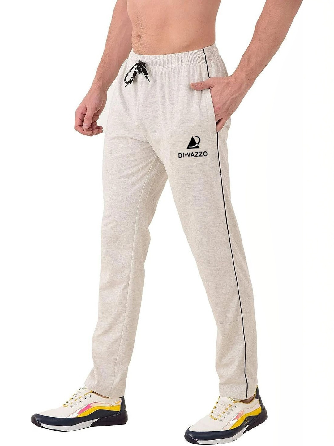 Diwazzo Men Brand Logo Cotton Track Pants