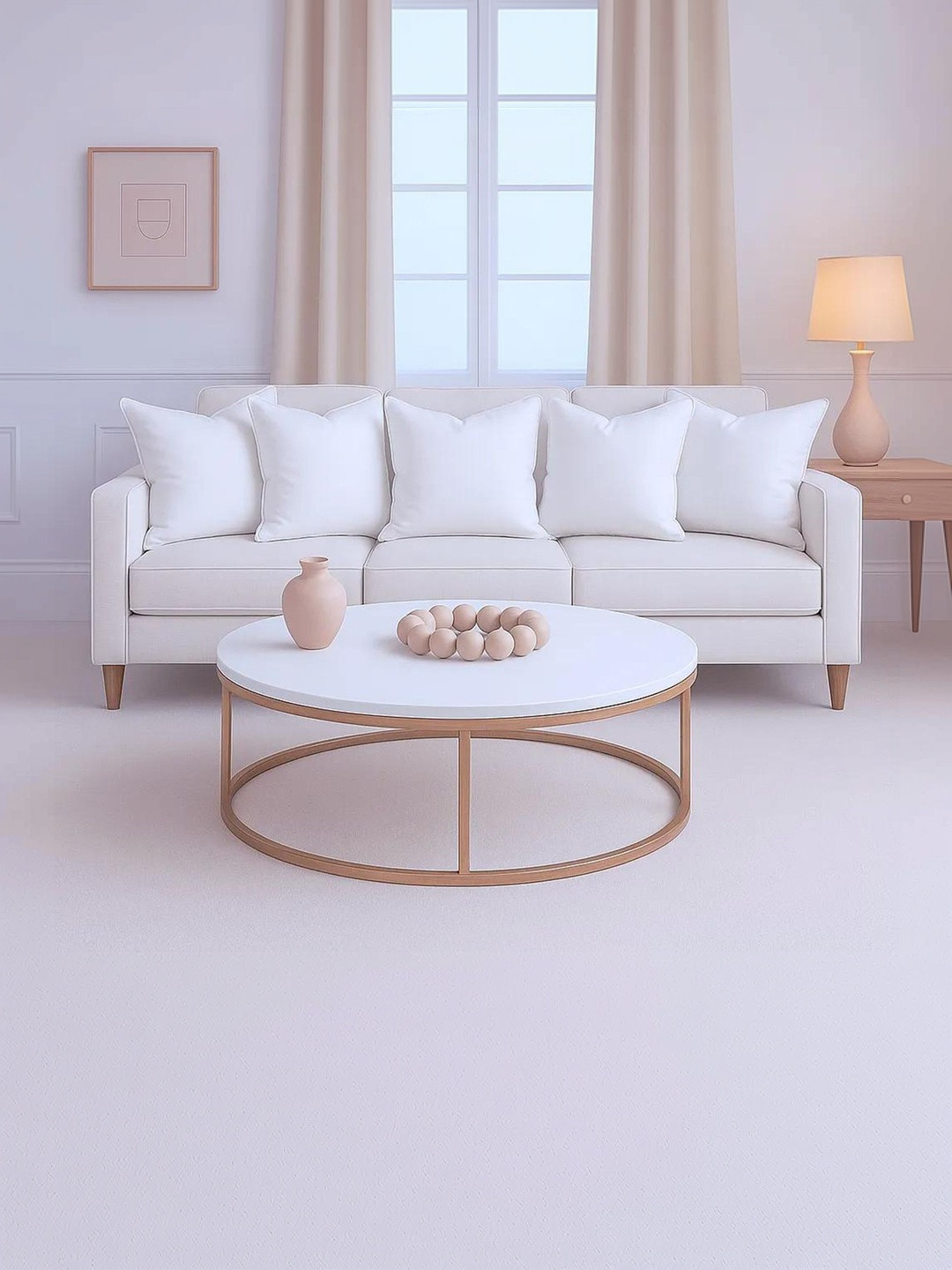 RD TREND Cream Satin Ultra Soft 5 Pcs Cushion Covers