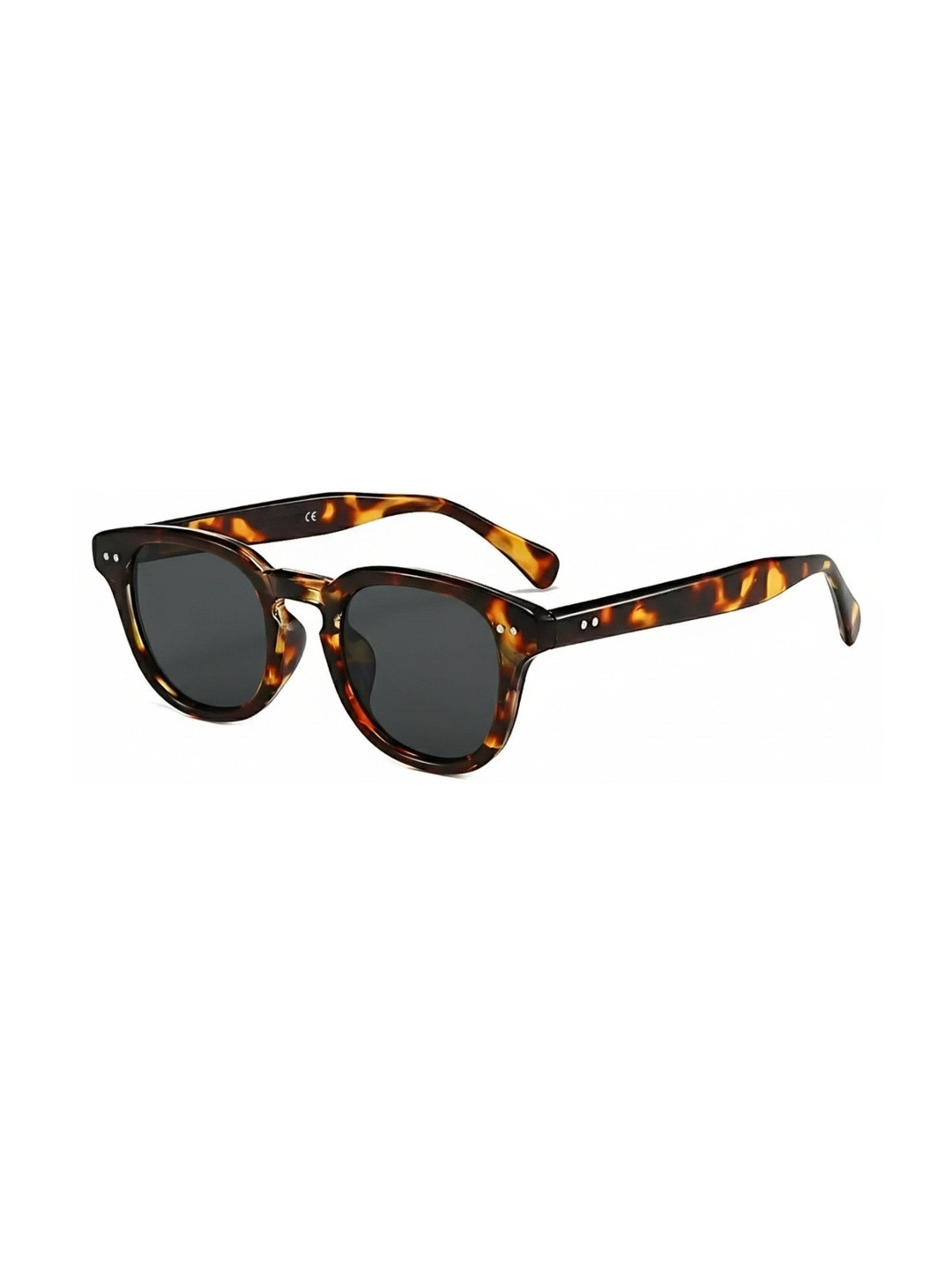 4Flaunt Unisex Black Lens & Brown Round Sunglasses with