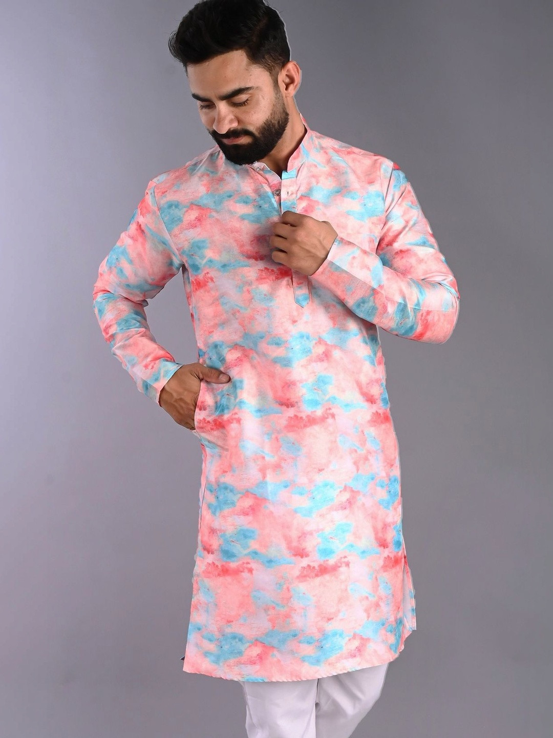 XENOR Men Floral Printed Kurta