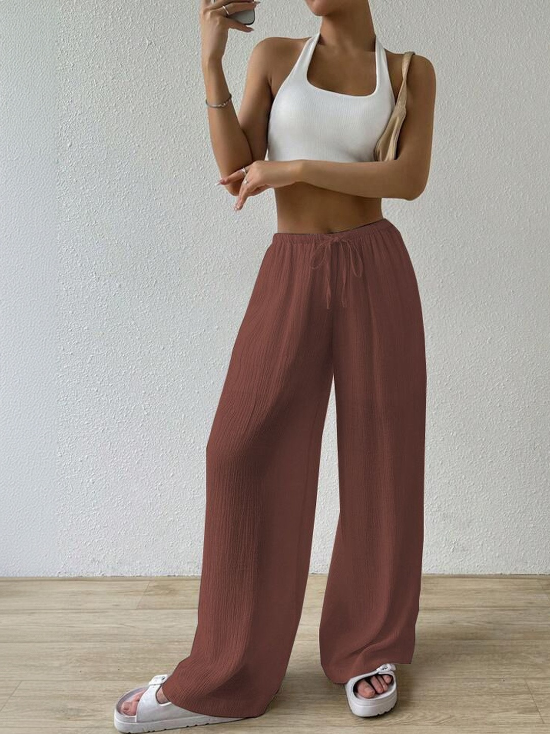 GENZILOOKS Women High-Rise Trousers
