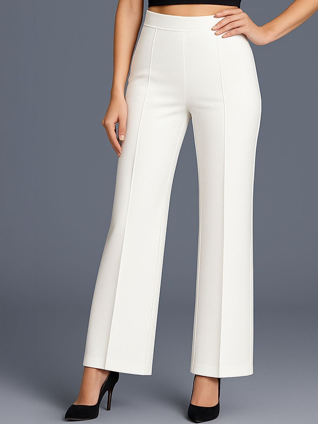 JAMES&GEORGE Women Relaxed Easy Wash Trousers