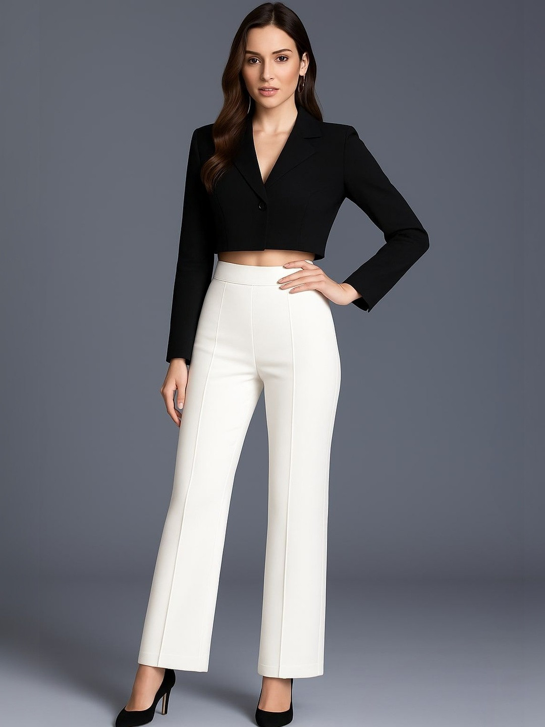 JAMES&GEORGE Women Relaxed Easy Wash Trousers