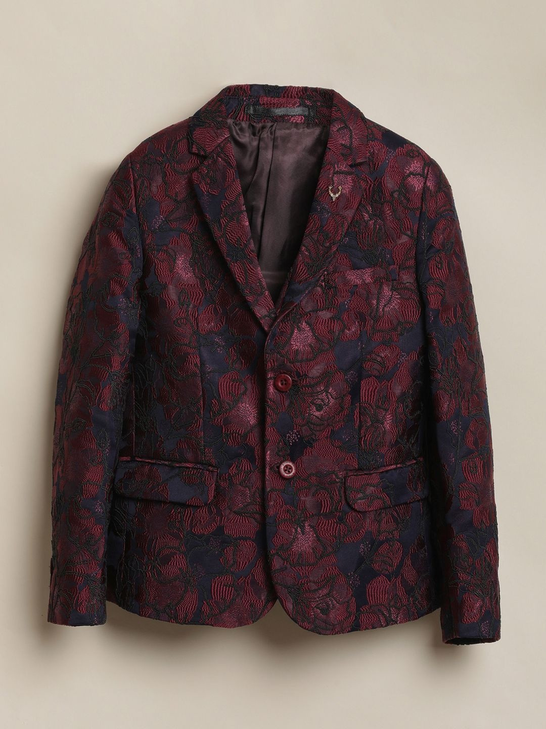 Allen Solly Junior Boys Embroidered Single-Breasted Blazer