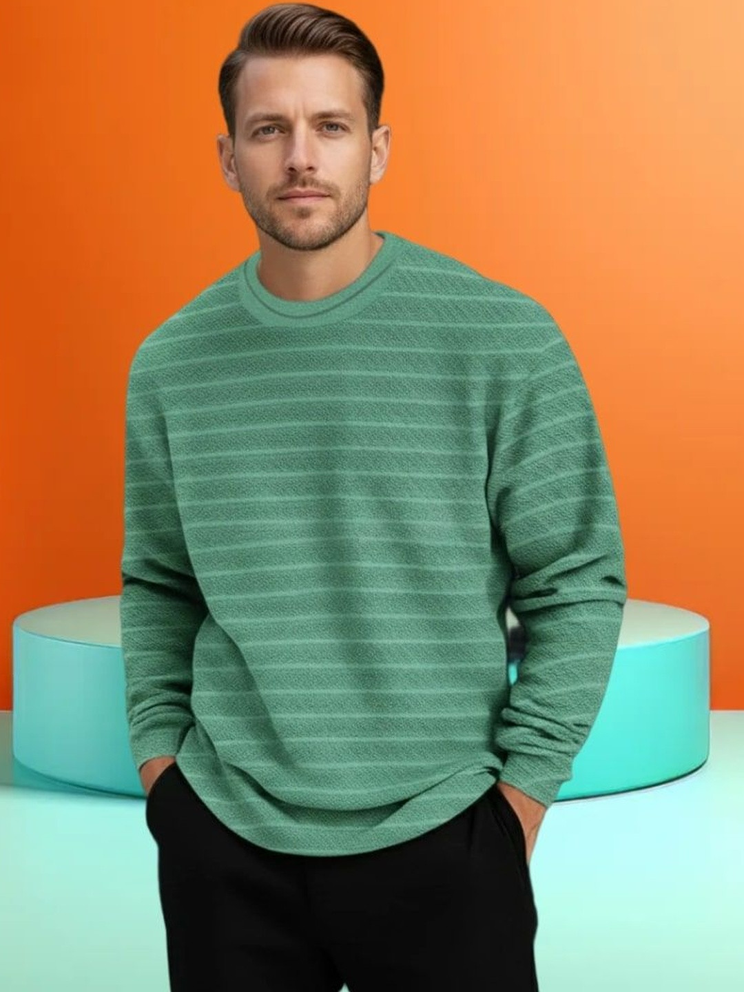 DADA IMPEX Men Striped T-shirt