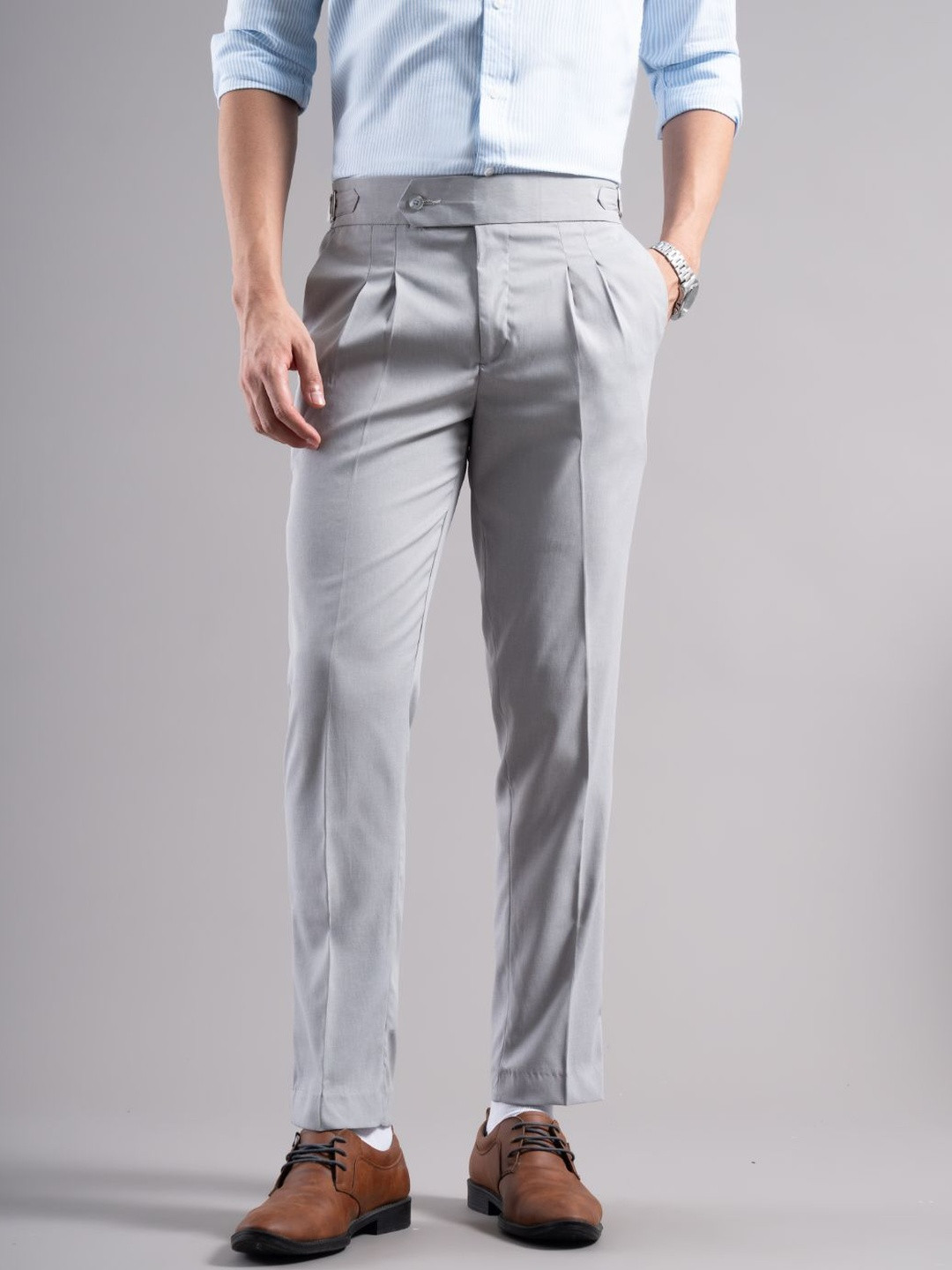PAUL STREET Men Classic Pleated Trousers