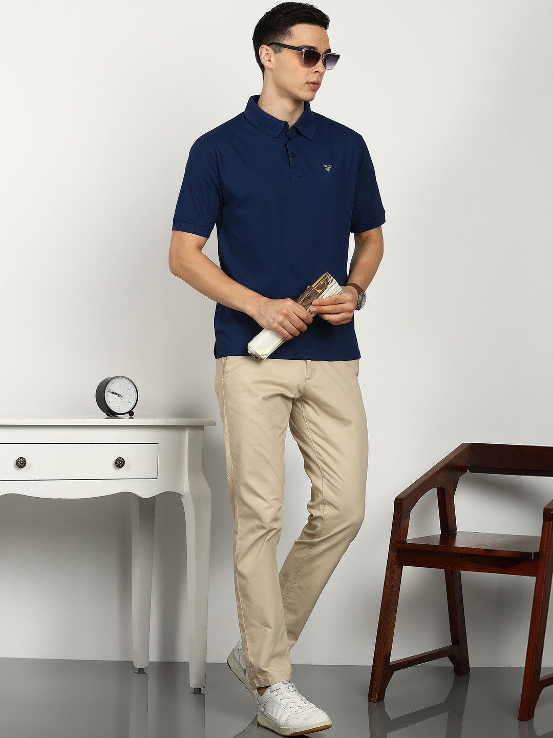 XENOR Men Brand Logo Polo Collar Slim Fit T-shirt