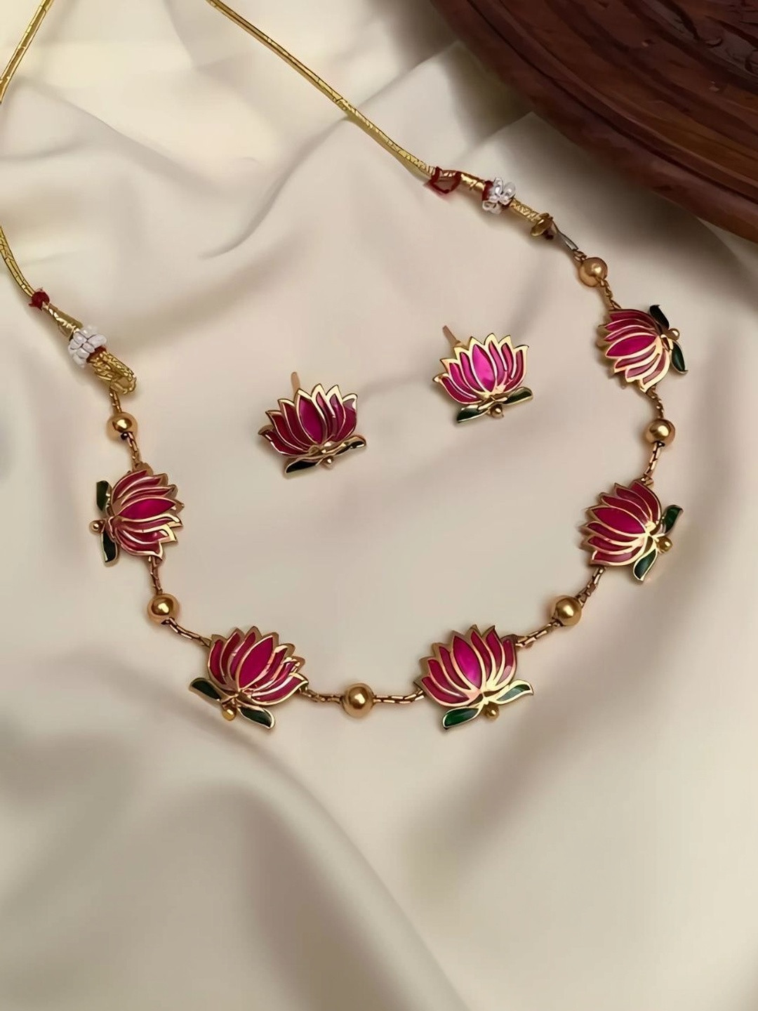 AAYPEE Gold-Plated Lotus Jewellery Set