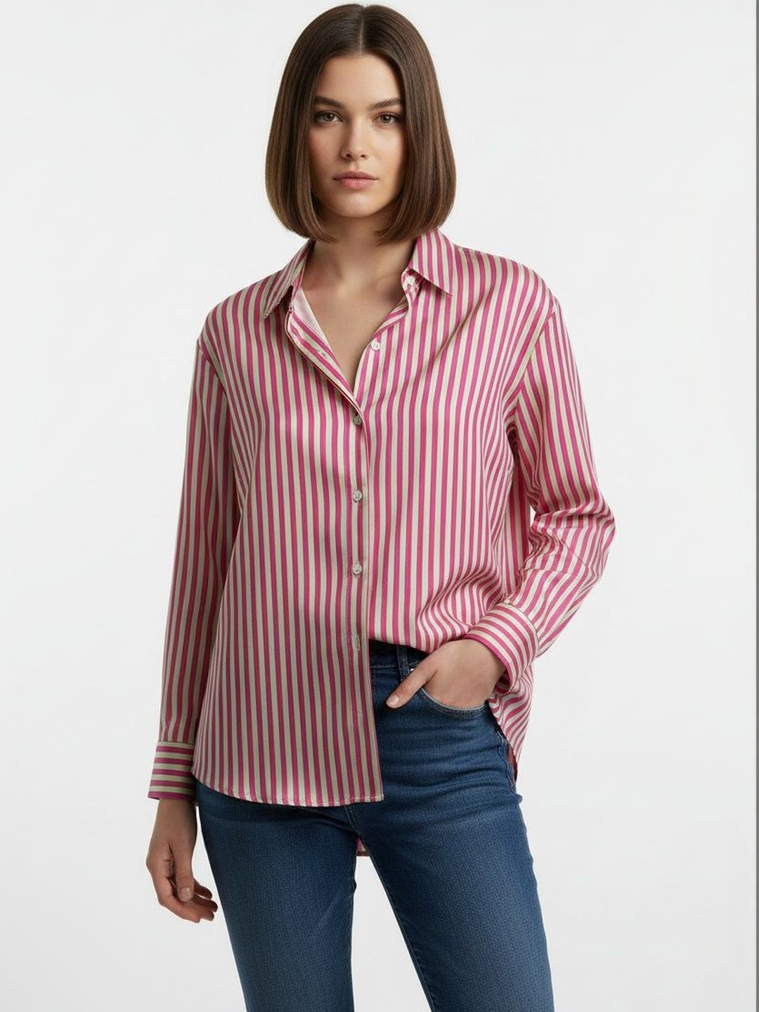TIRA Women Striped Casual Shirt