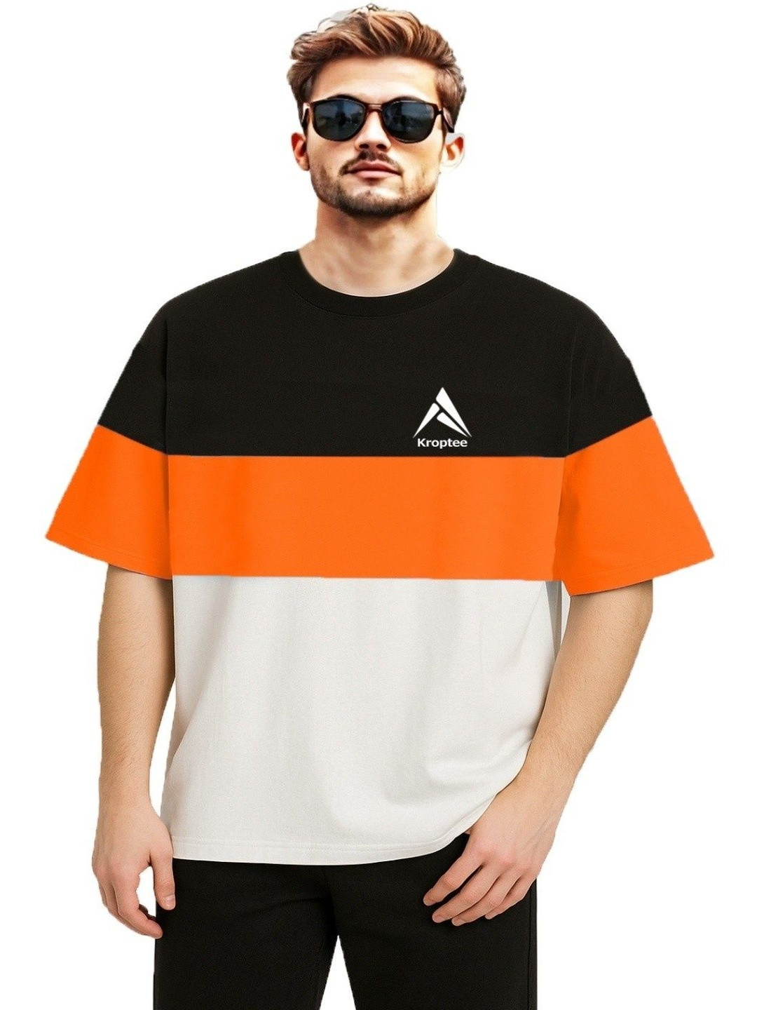 Kroptee Men Colourblocked T-shirt