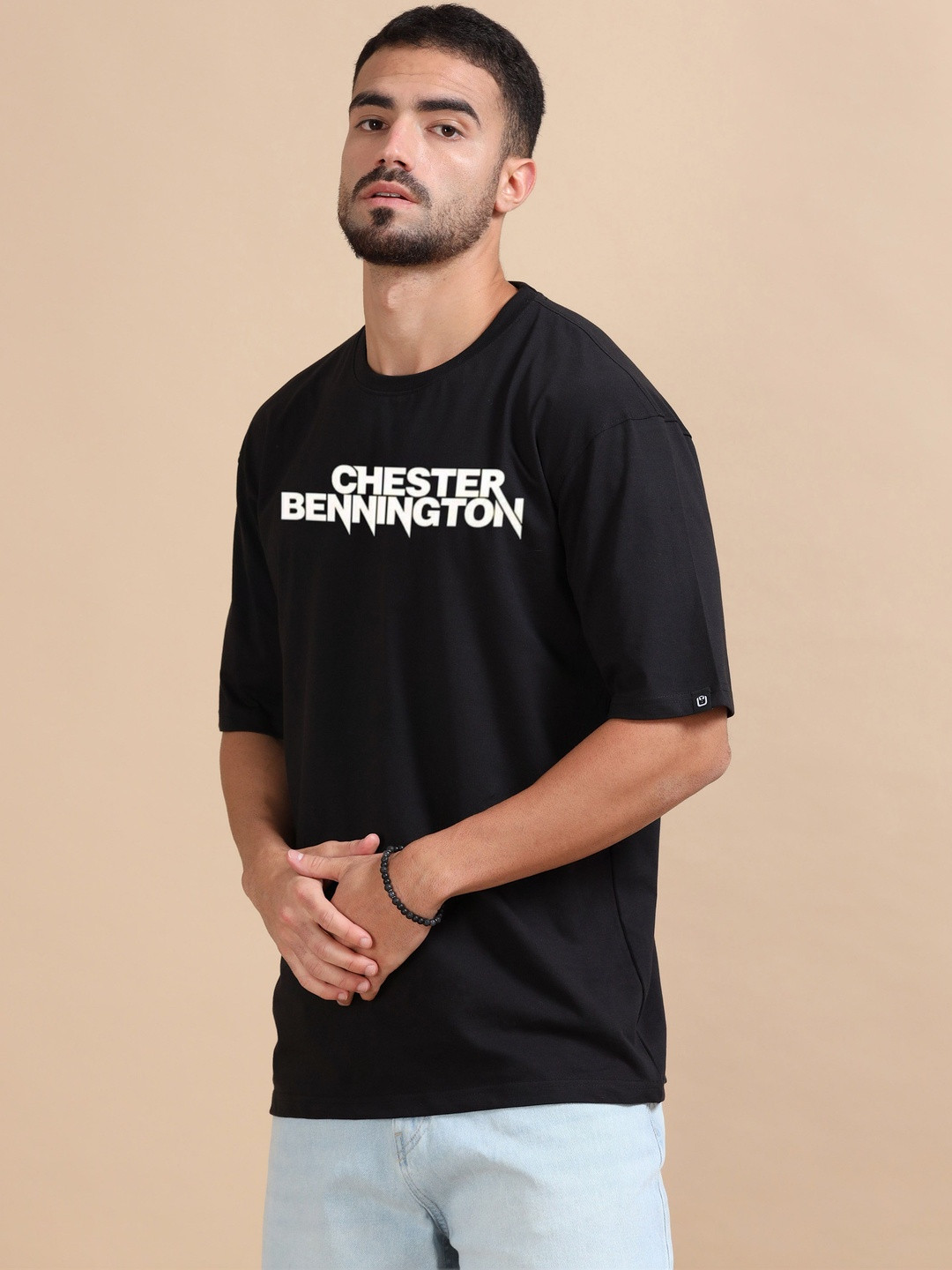 Bushirt Men Chester Bennington Typography Oversize Linkin Park Relaxed Fit T-shirt