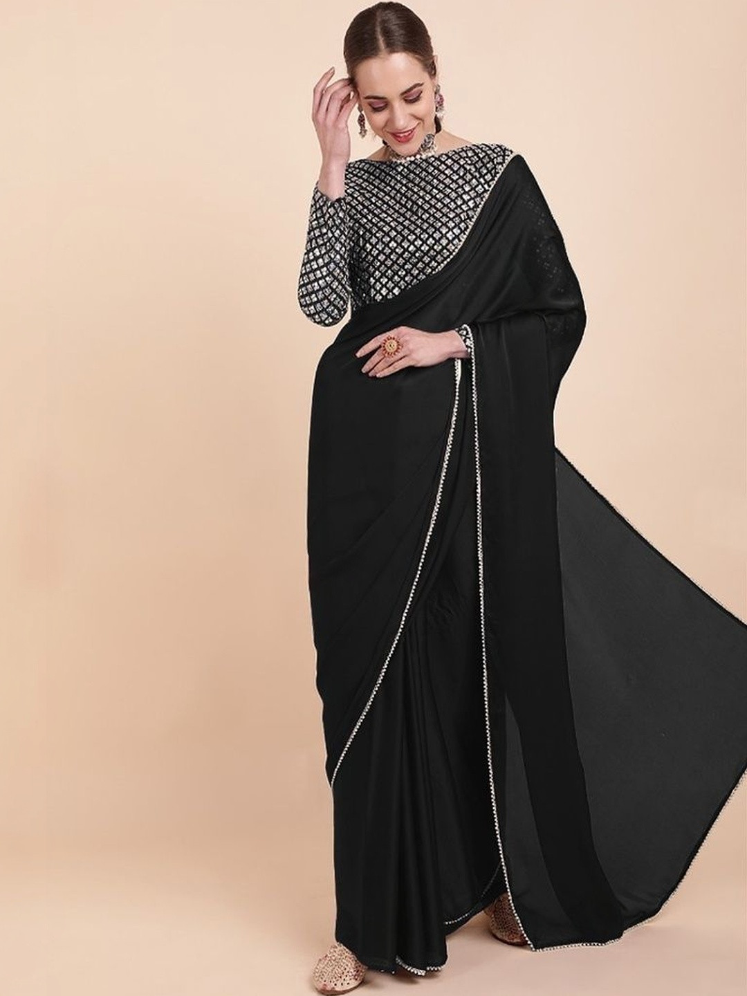 Zili Sequinned Pure Georgette Banarasi Saree