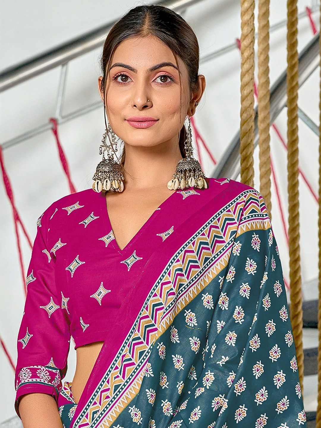 Urban Pallu Ethnic Motifs Pure Cotton Handloom Saree