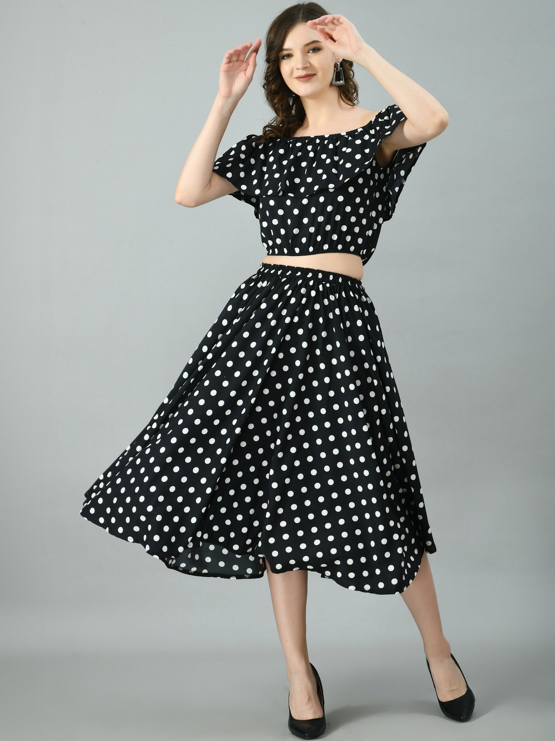 Kahara Printed Flared Midi Skirt