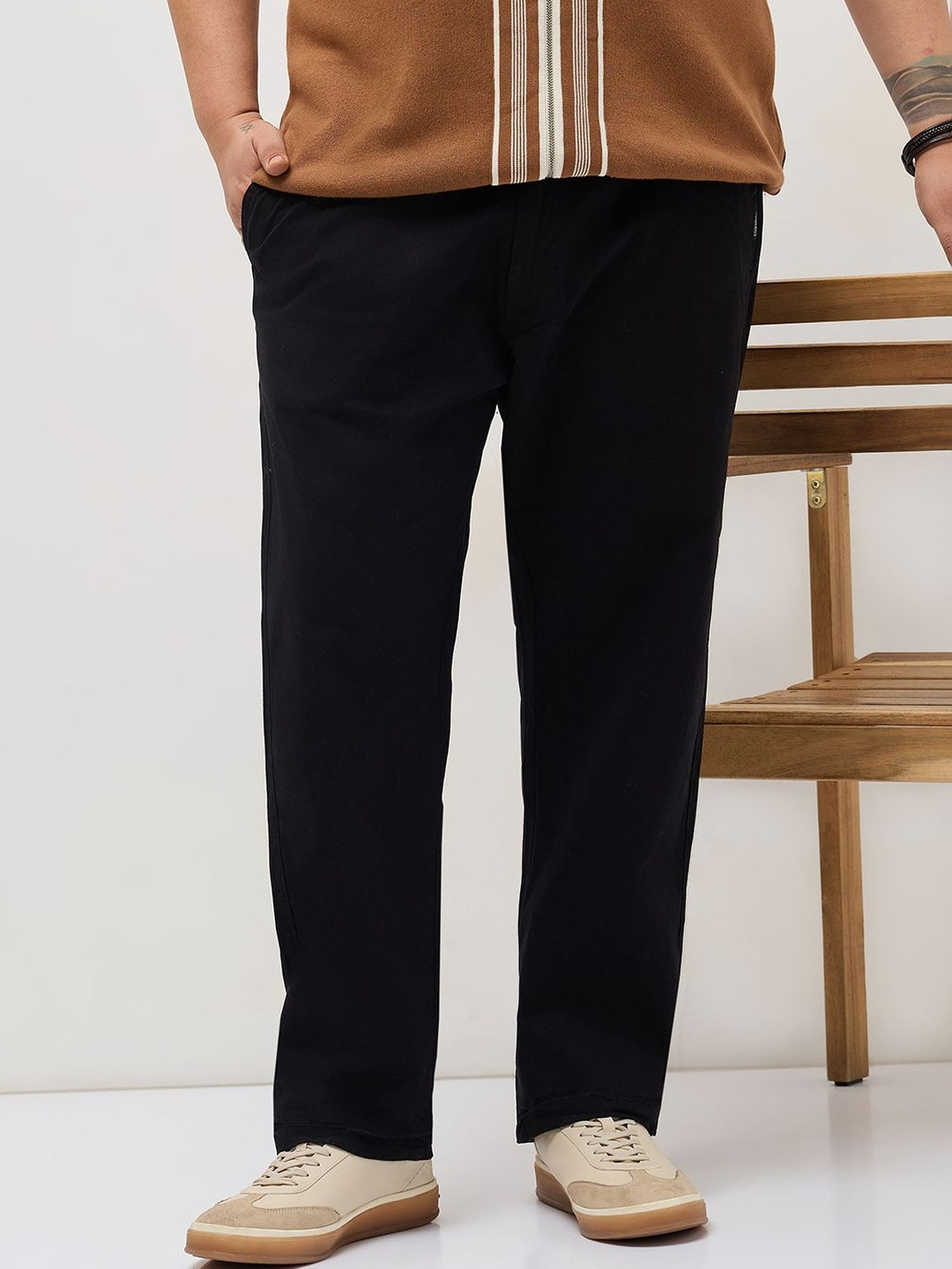 Urbano Plus Men Straight Fit Chinos Trousers