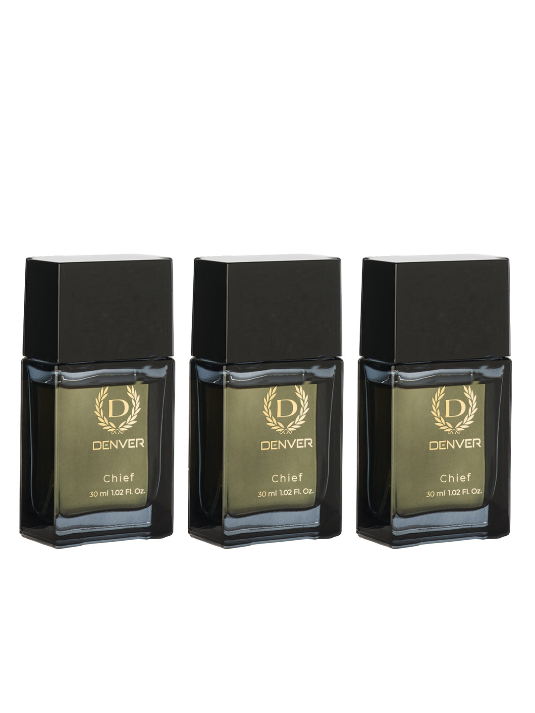 Denver Men Set of 3 Chief Natural Spray Eau De Parfum - 30 ml Each