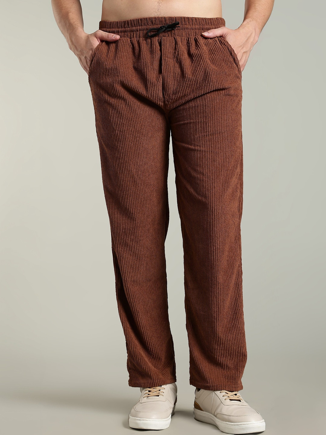 JAMES&GEORGE Men Mid-Rise Straight Fit Trousers