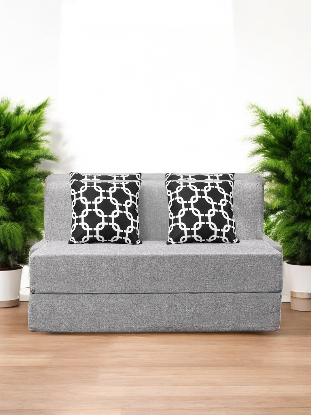 Solis Primus Comfortable Two Seater Grey Foam Fold Out Sofa-Bed