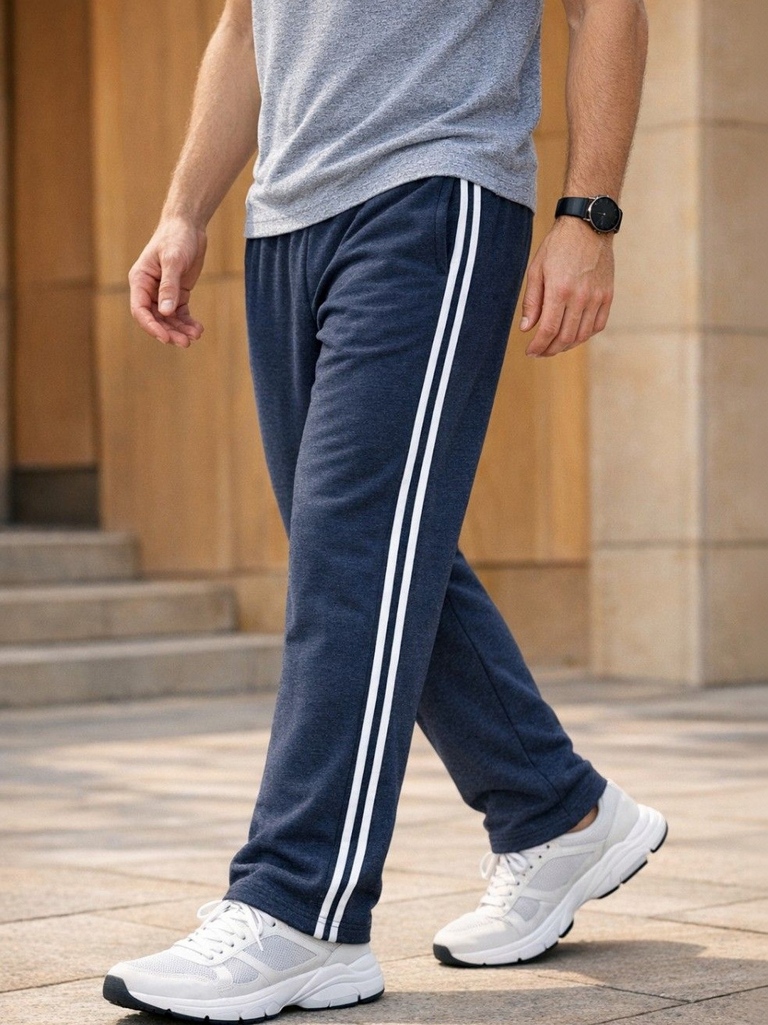 Jeevika Fashion Men Striped Cotton Regular Track Pants