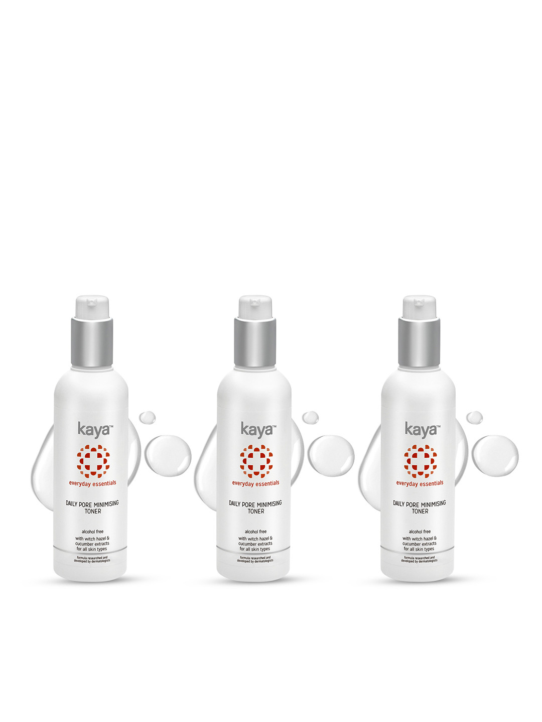 Kaya Set of 3 Pore Minimising Toner for Even Skin Tone & All Skin Types - 200 ml each