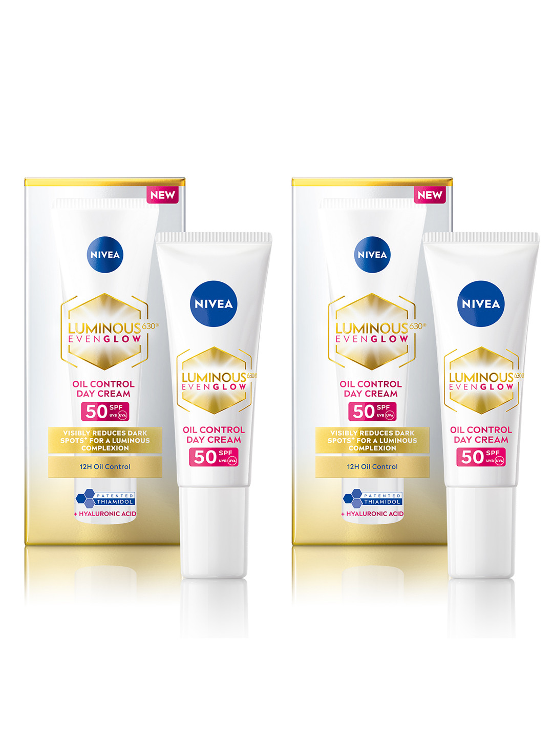 Nivea Set Of 2 Luminous Even Glow Oil SPF50 Day Cream - 10ml Each